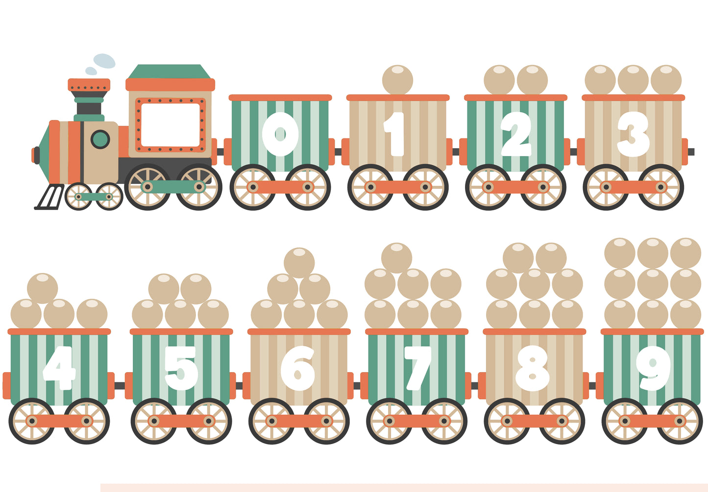 Number train sticker roll
