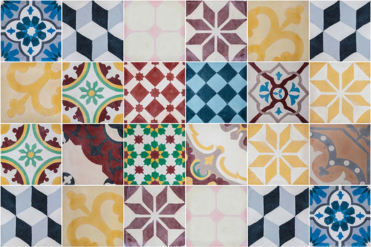 24 stickers Mosaïque vintage