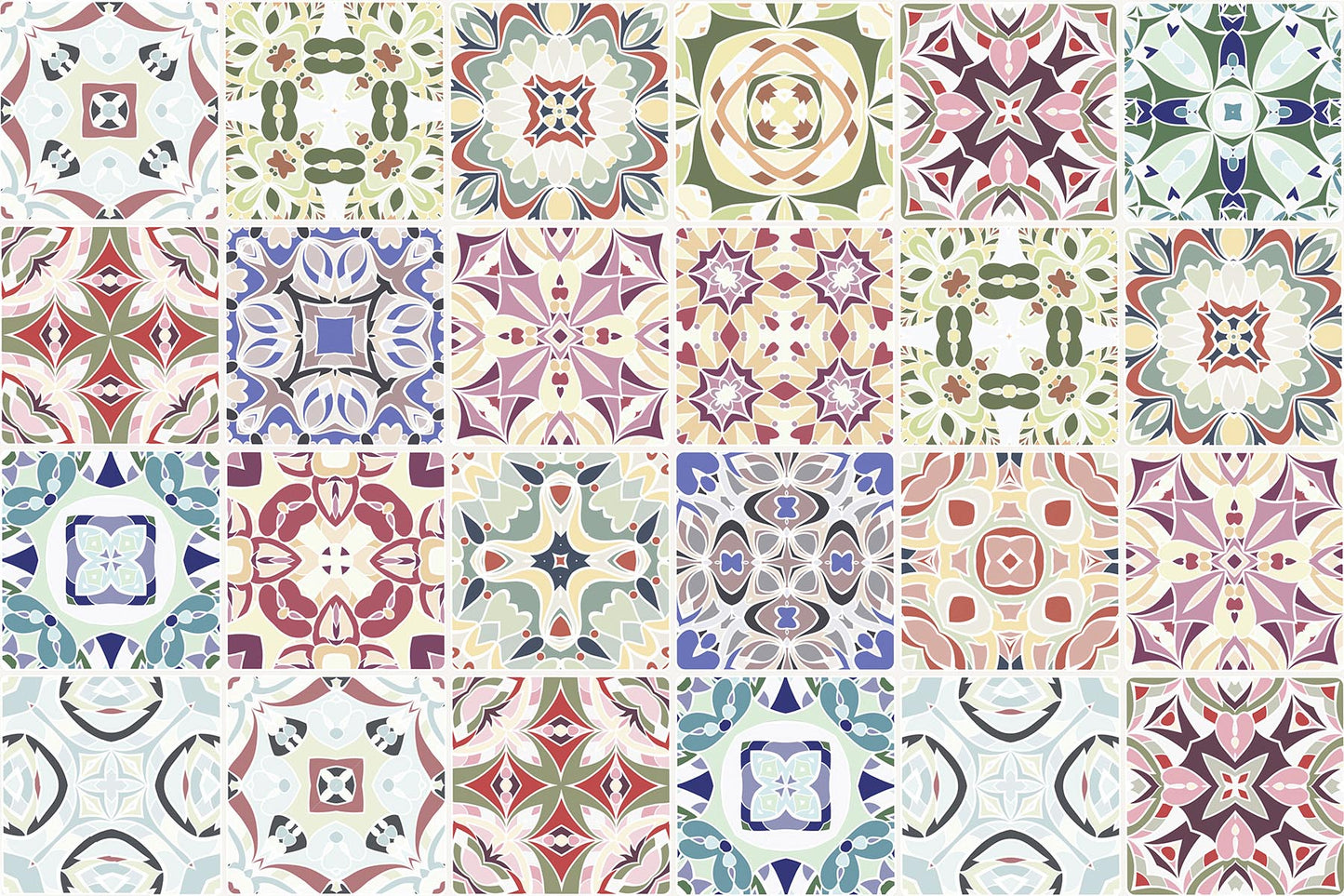 24 stickers mosaico abstracto