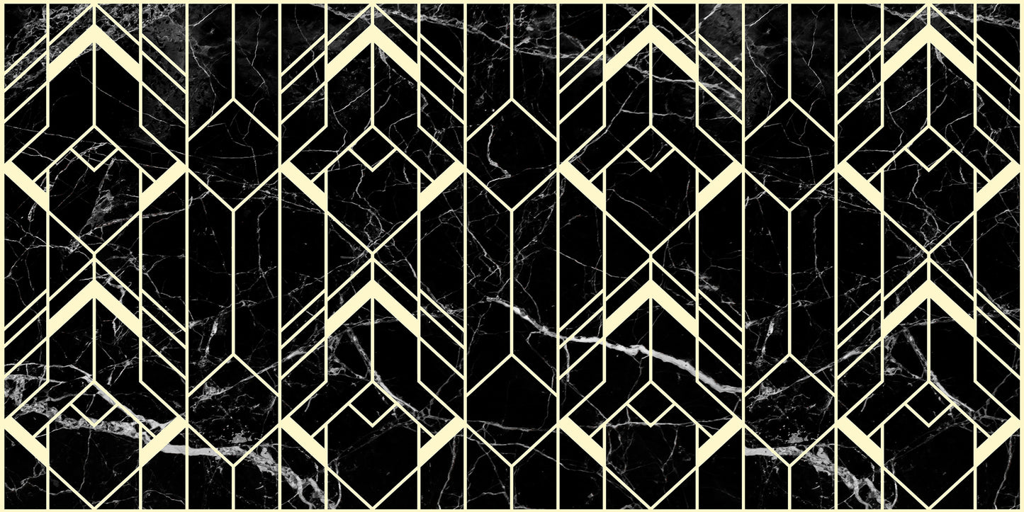 Arrow on black marble