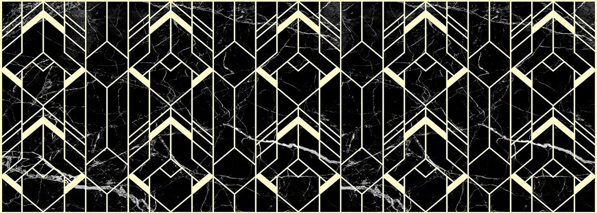 Arrow on black marble