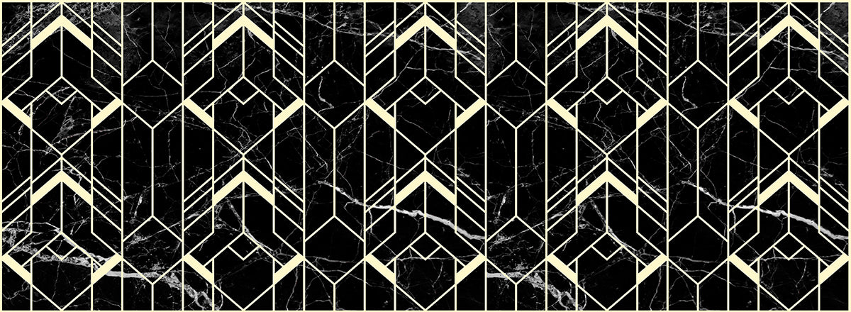 Arrow on black marble