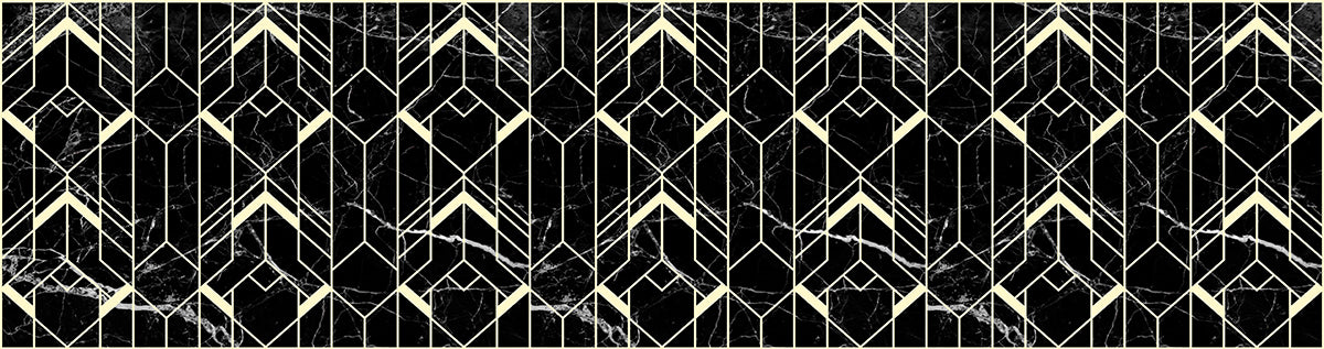 Arrow on black marble