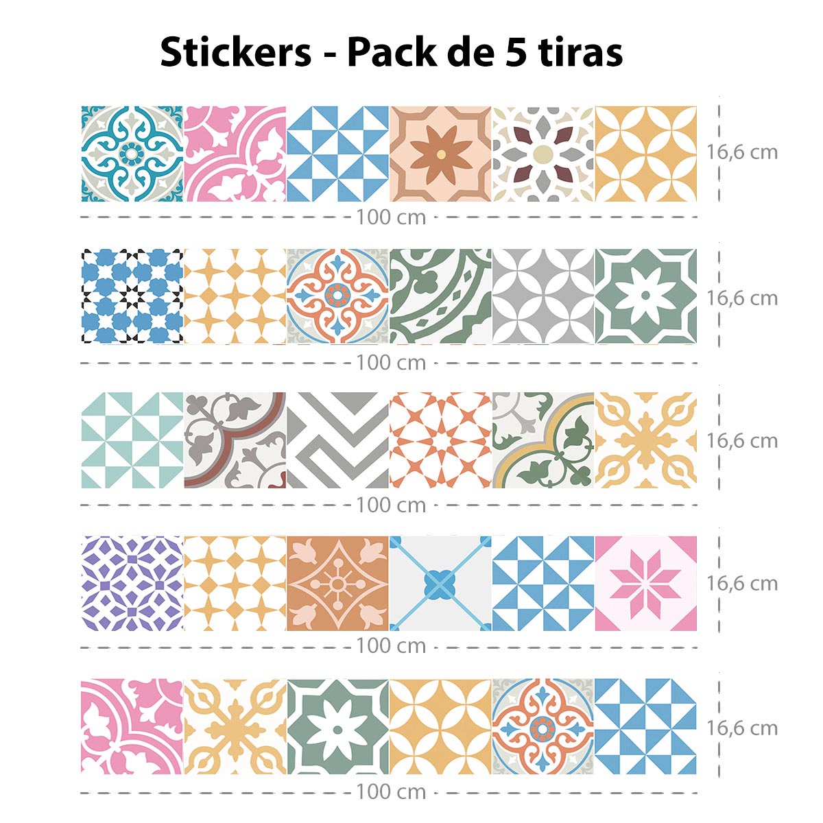 Set de 5 tiras adhesivas Alegría