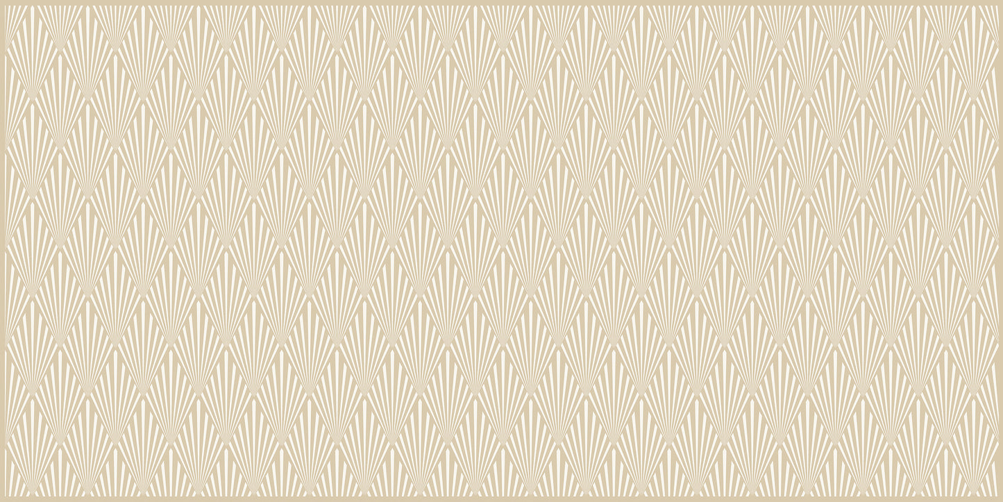 Art-decó floral beige