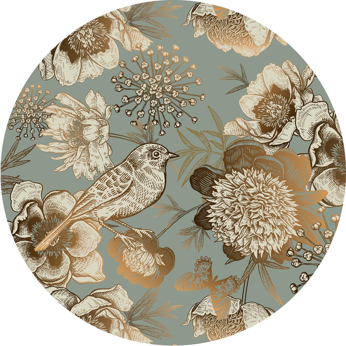 Individuales 4 ud Circular pájaro 1