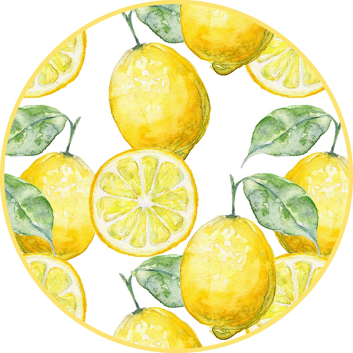Individuales 4 ud Circular limones