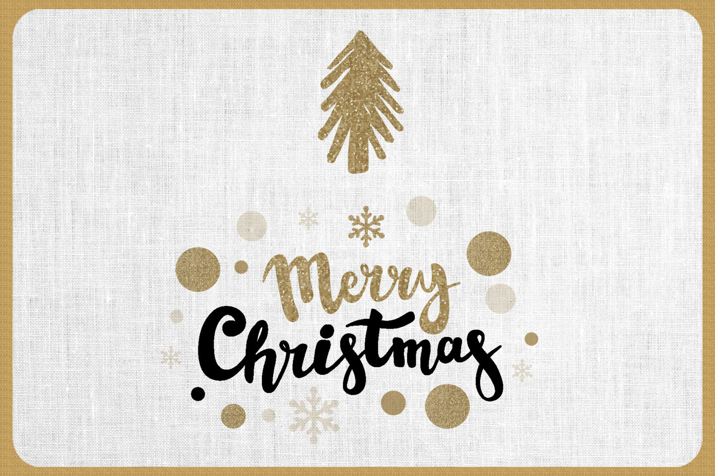 set of 4 placemats Golden Merry Christmas