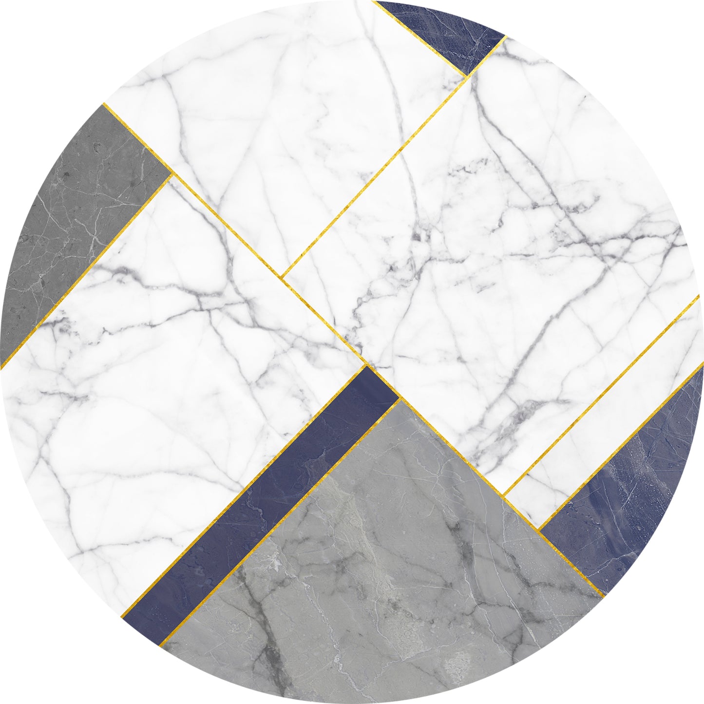 Set de table 4 unités Géométrie de Marbre avec blue