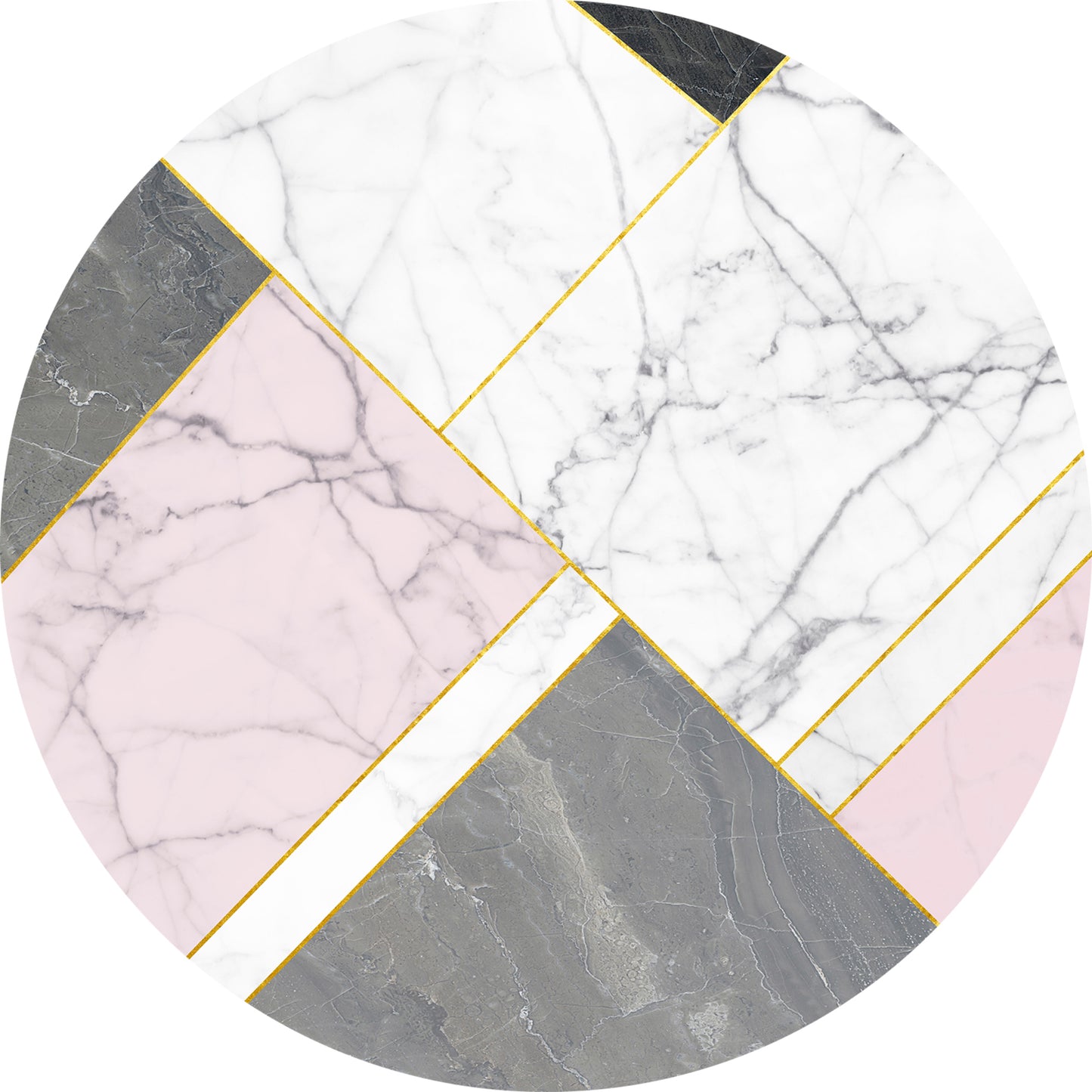 Set de table 4 unités Géométrie de Marbre avec rose