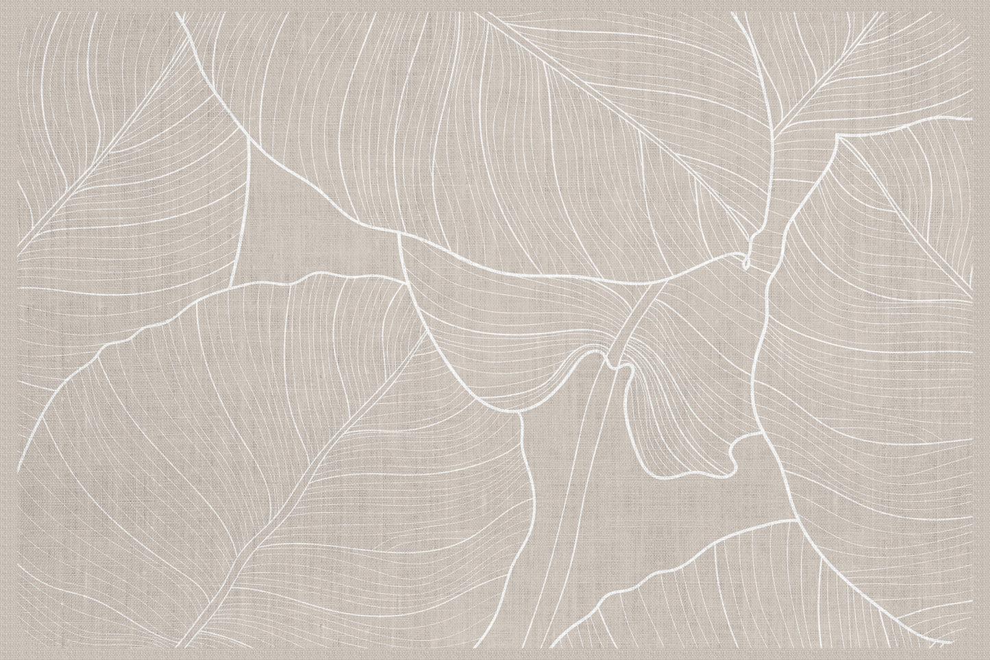 Set de table 4 unités Feuilles beige