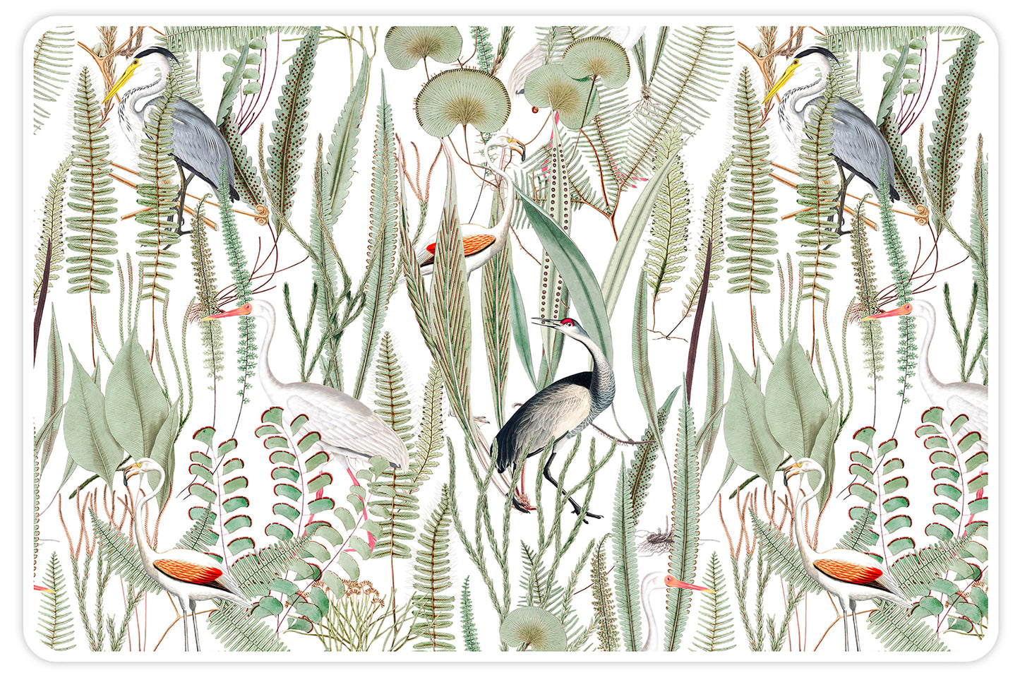 set of 4 placemats Birds in paradise