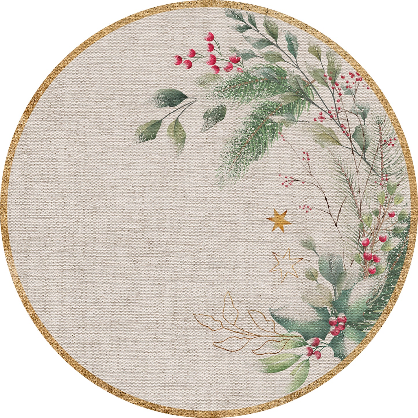 Set de table 4 unités Circular Bouquet de Noël