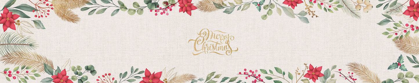 Chemin de table corona de Fleurs de Noël