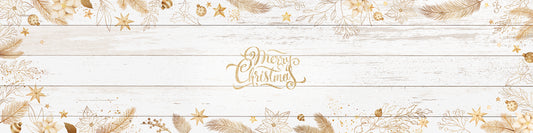 Chemin de table Oro y doré et bois blanc