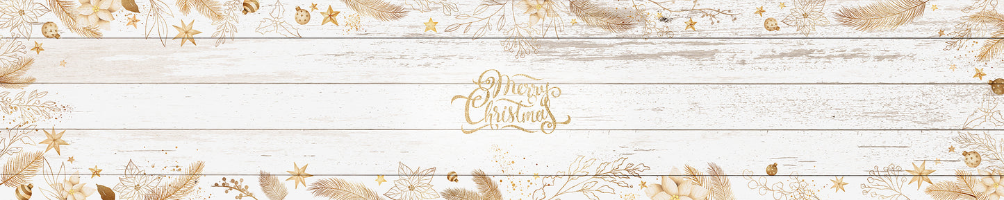 Chemin de table Oro y doré et bois blanc