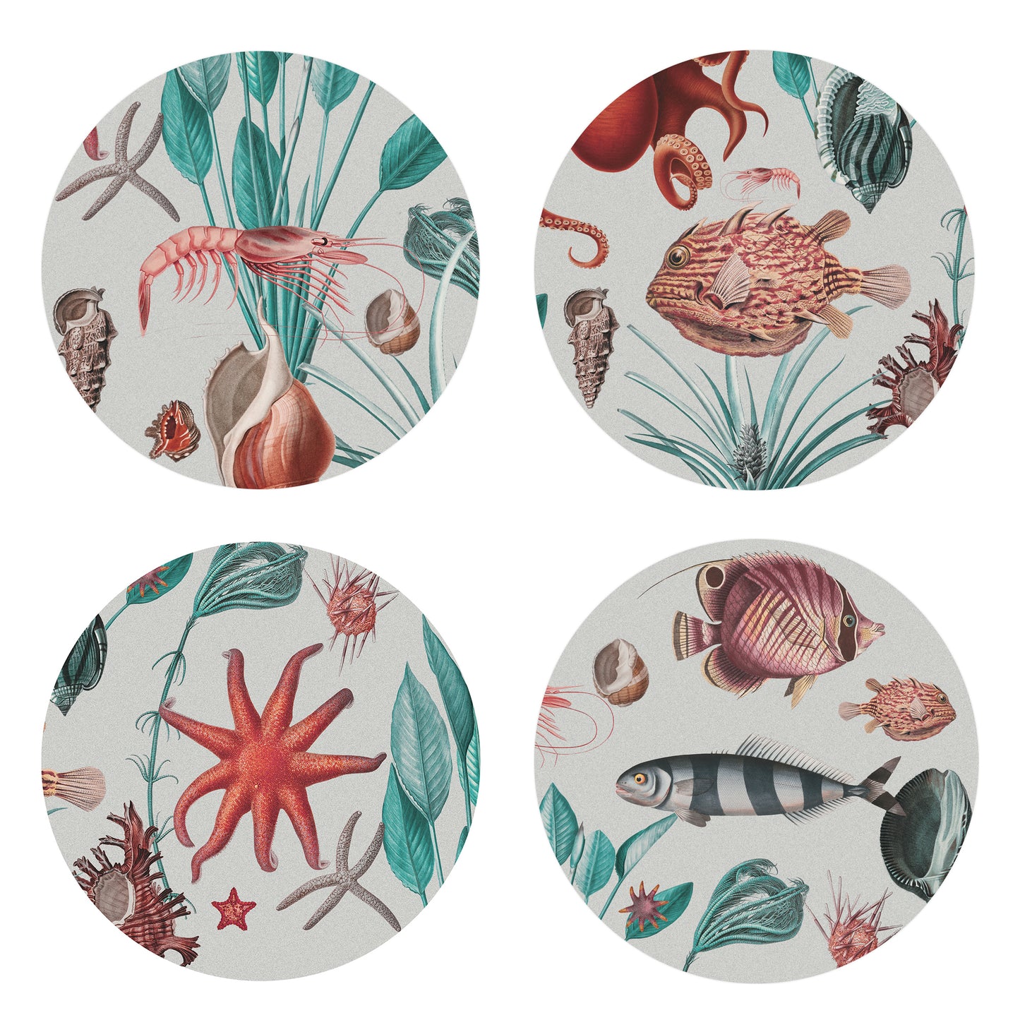 4 units of placemats Océano grey background