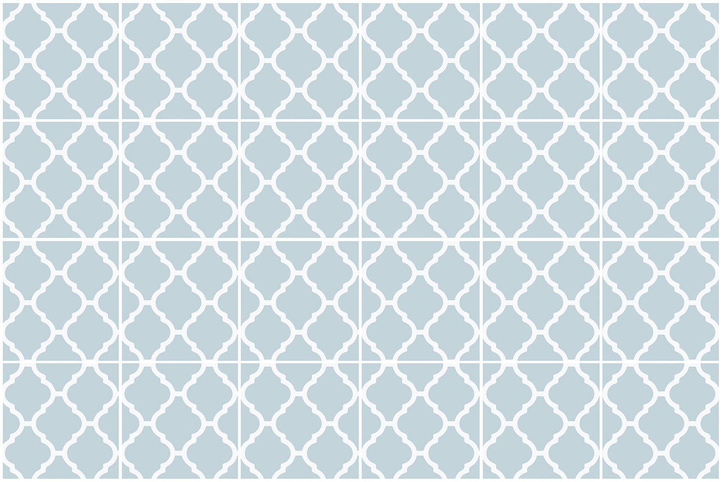 24 stickers Damasco bleu clair