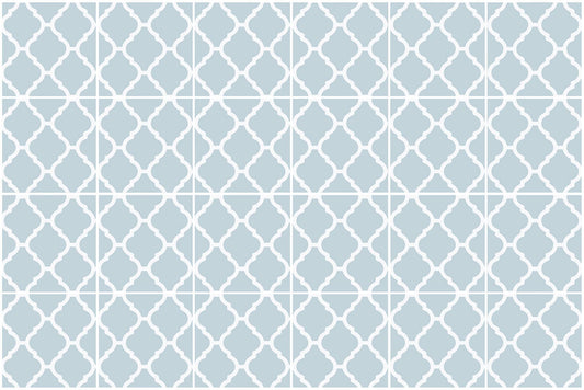 24 stickers Damasco bleu clair