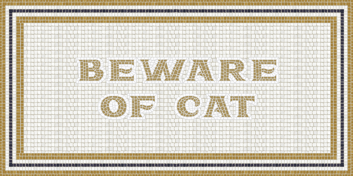 Mosaico romano "Beware of cat"