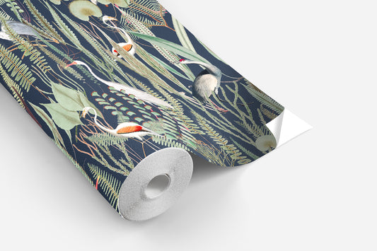 Sticker imprimé sur rouleau Oiseaux au paradis negro (horizontal)