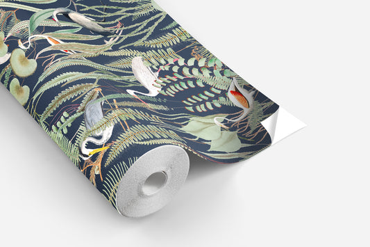 Sticker imprimé sur rouleau Oiseaux au paradis negro (vertical)