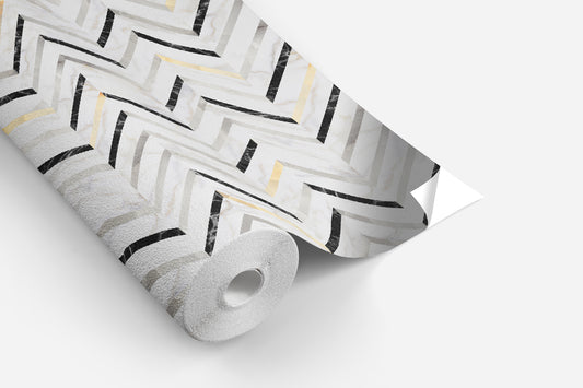 Sticker imprimé sur rouleau Chevron marbre (horizontal)