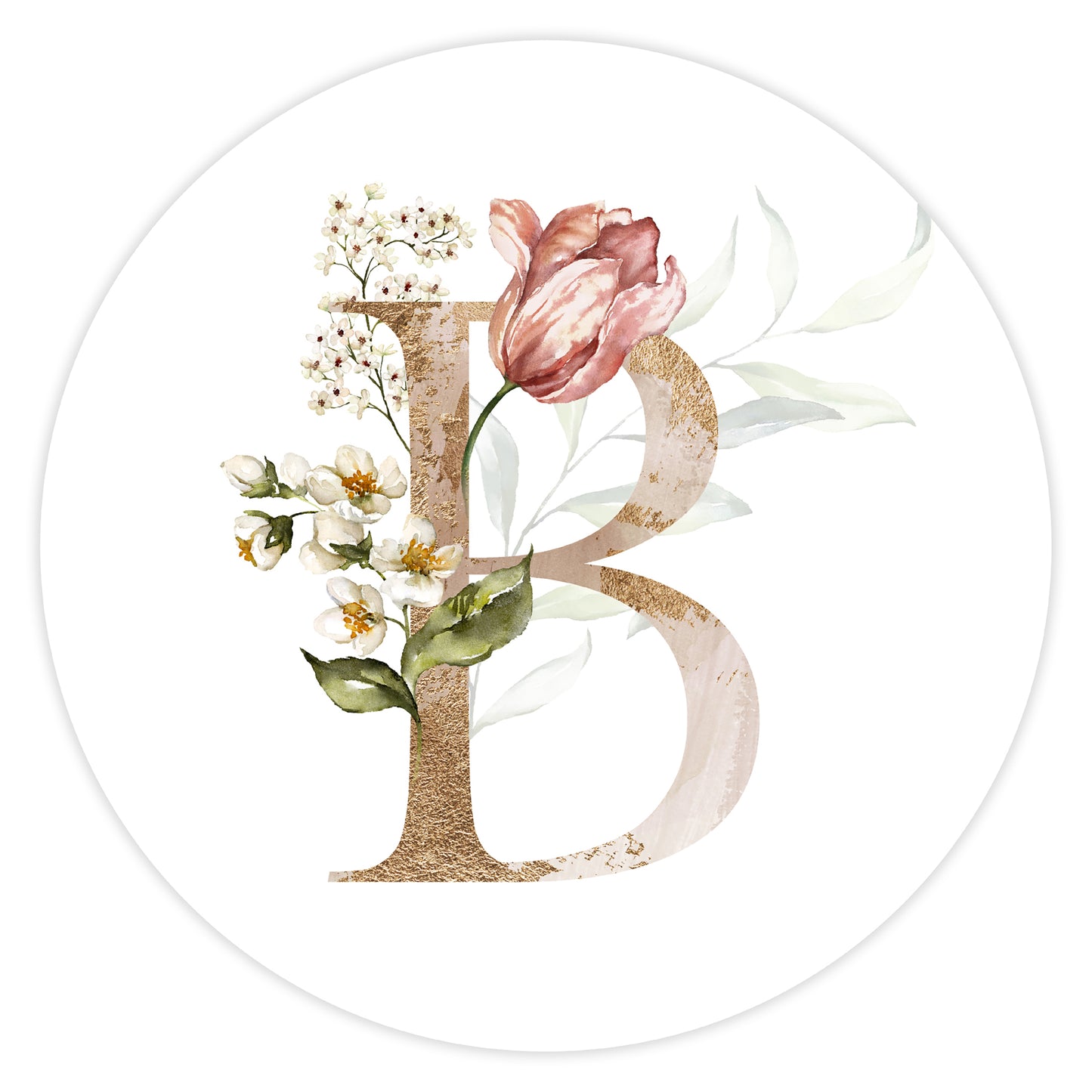 Mural Letter with flowers - B