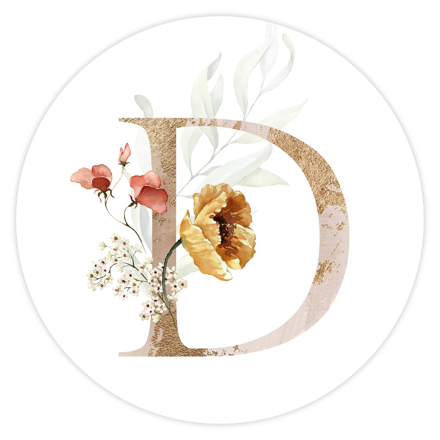 Mural Letter with flowers - D