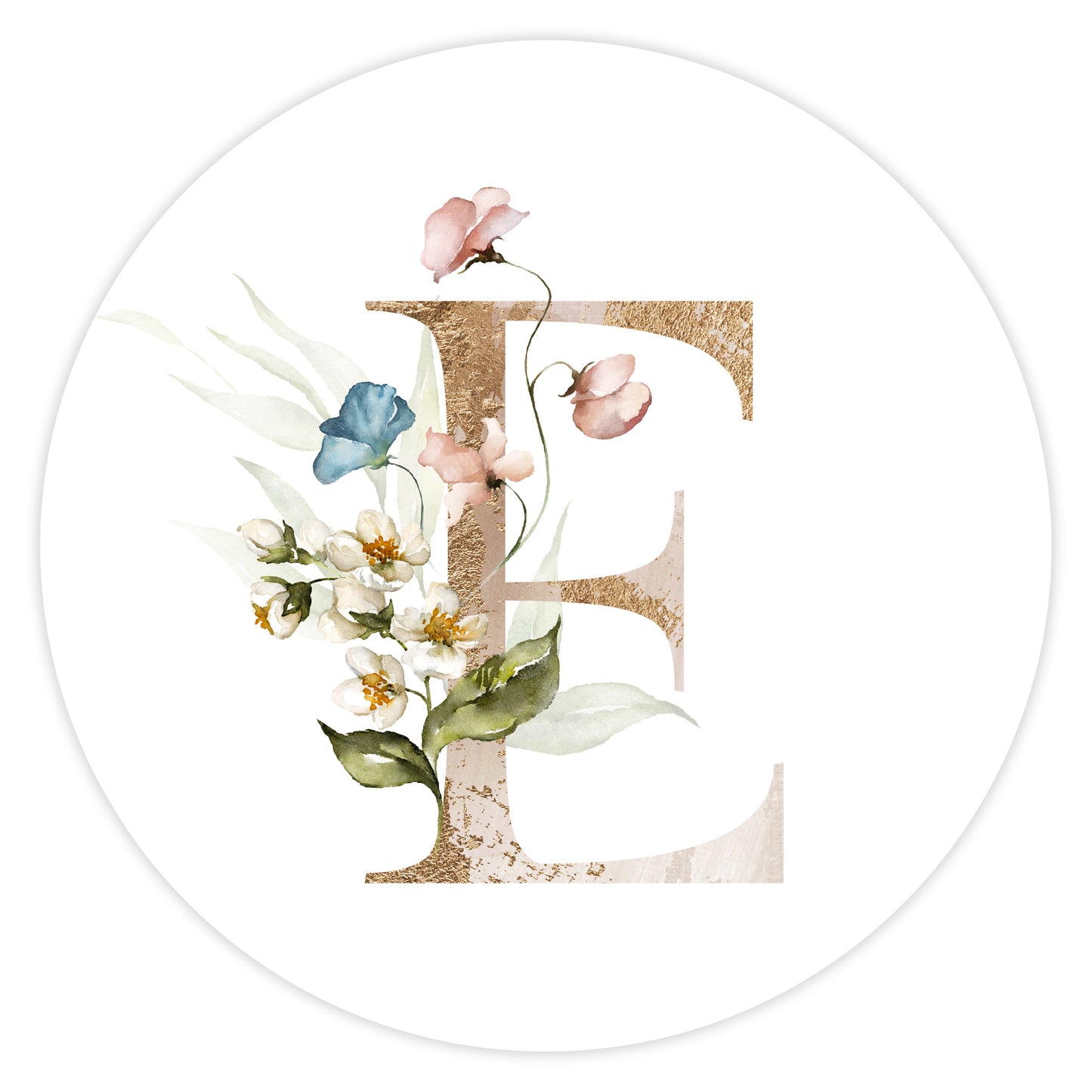 Mural Letter with flowers - E