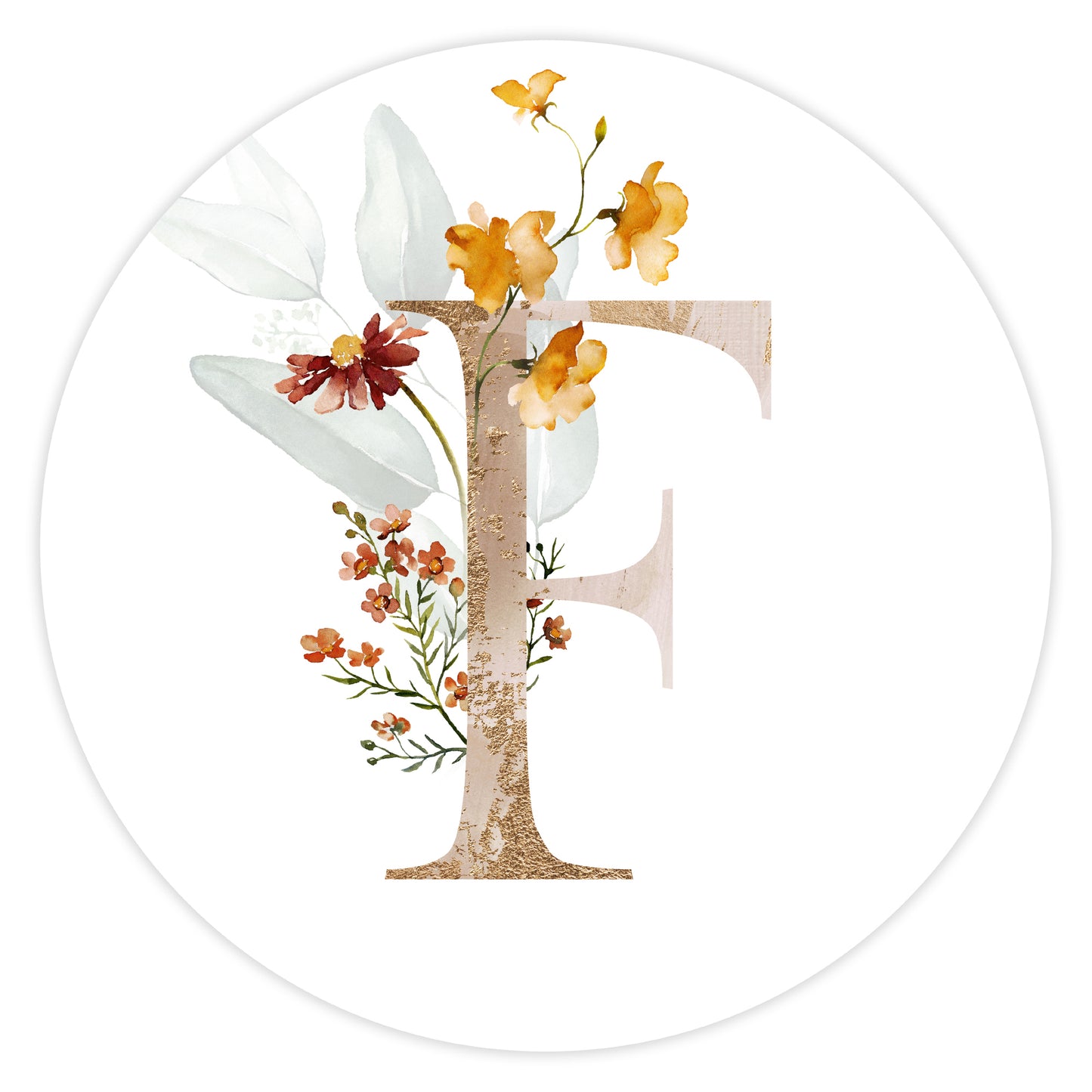 Mural Letter with flowers - F