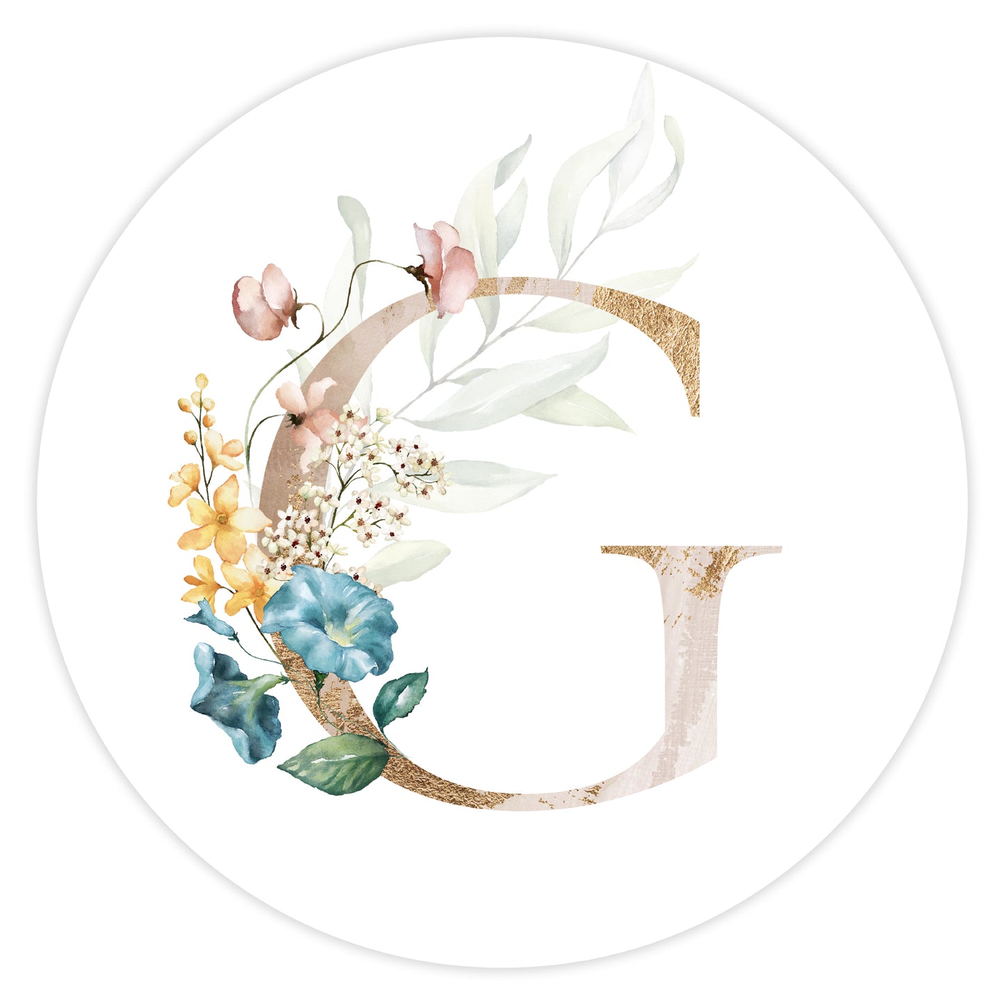 Mural Letter with flowers - G