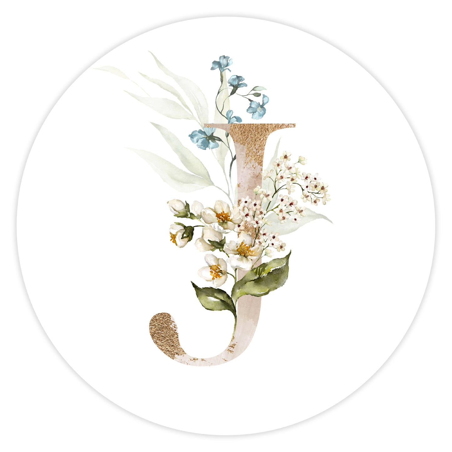 Mural Letter with flowers - J