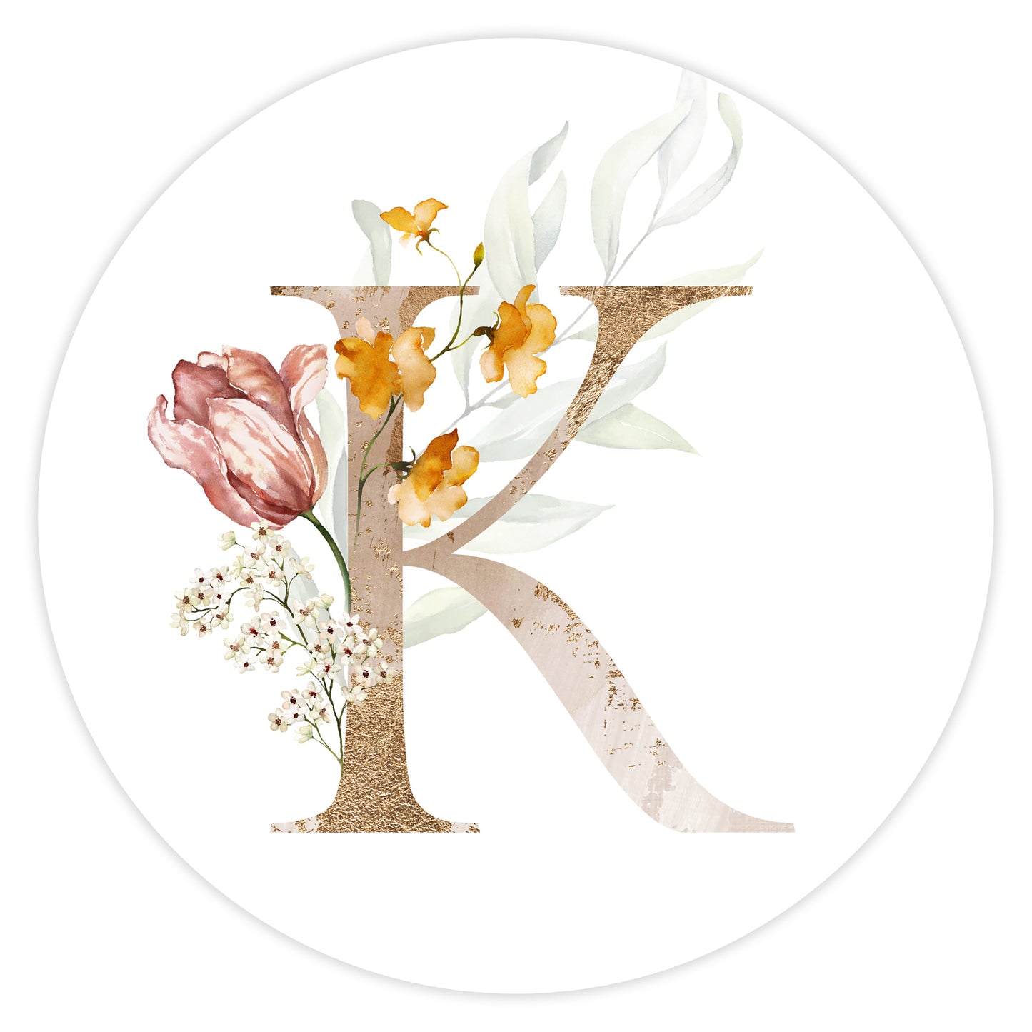 Mural Letter with flowers - K