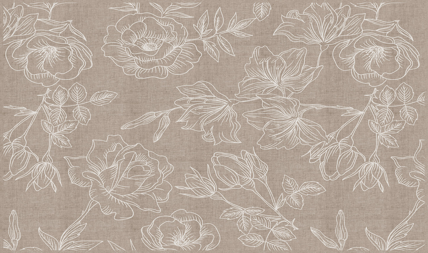 Vinyl headboard Natural rosas