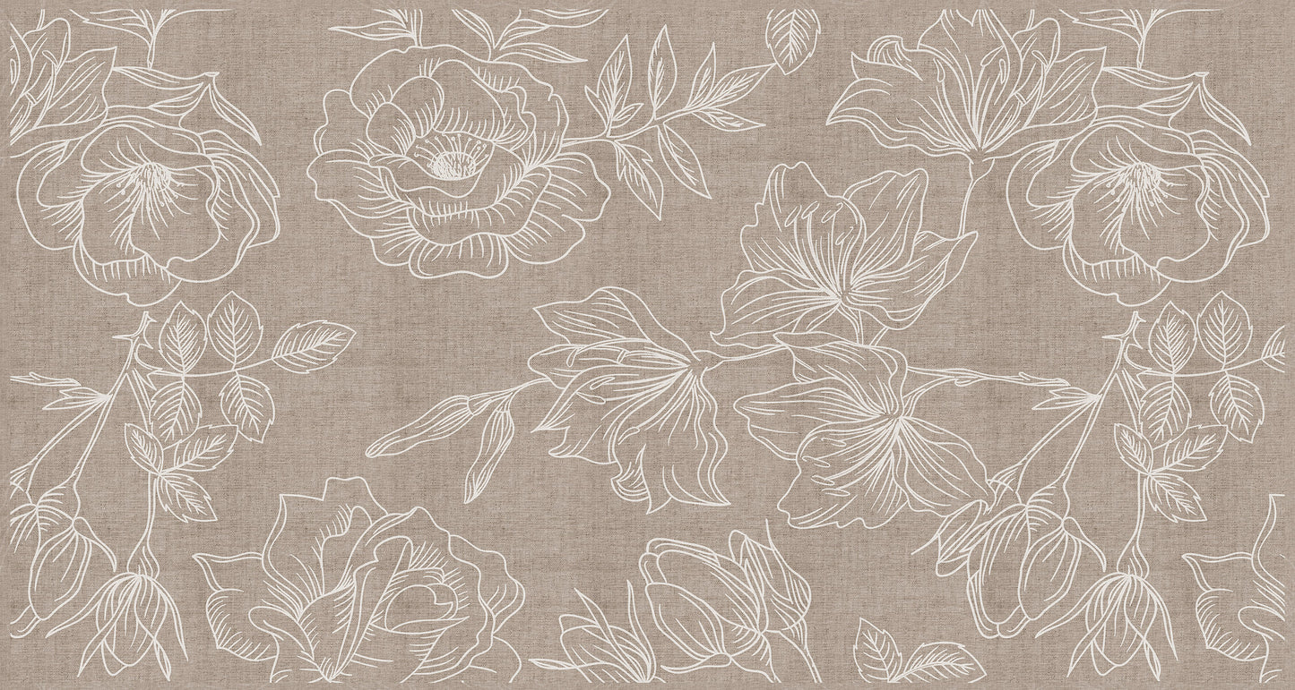 Vinyl headboard Natural rosas