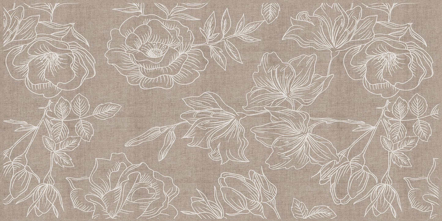 Vinyl headboard Natural rosas