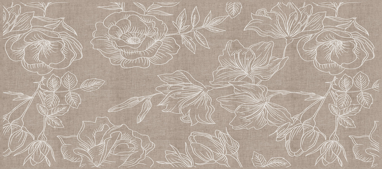 Vinyl headboard Natural rosas