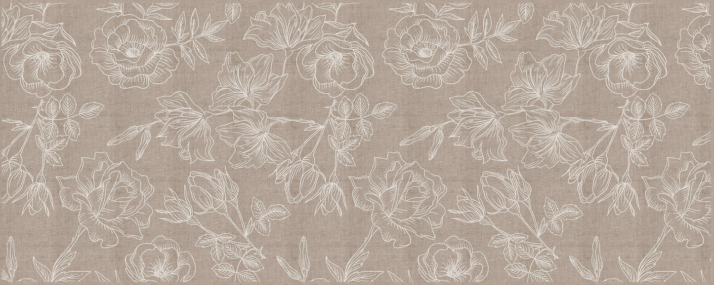 Vinyl headboard Natural rosas