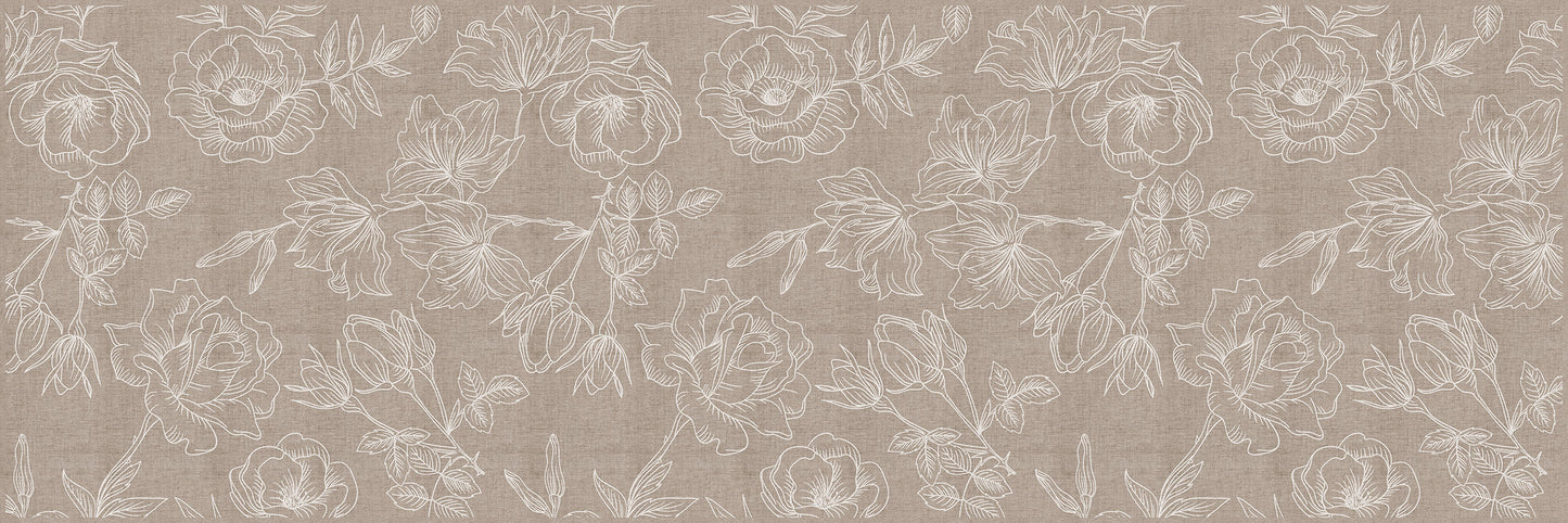 Vinyl headboard Natural rosas