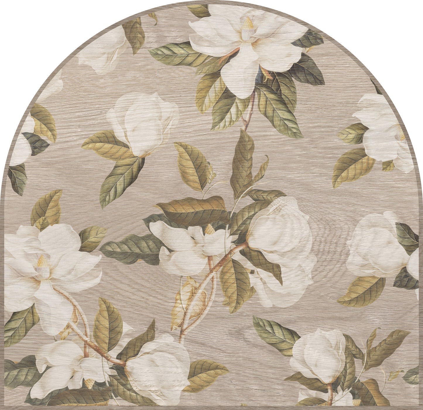 Vinyl headboard Arco Magnolias sobre madera