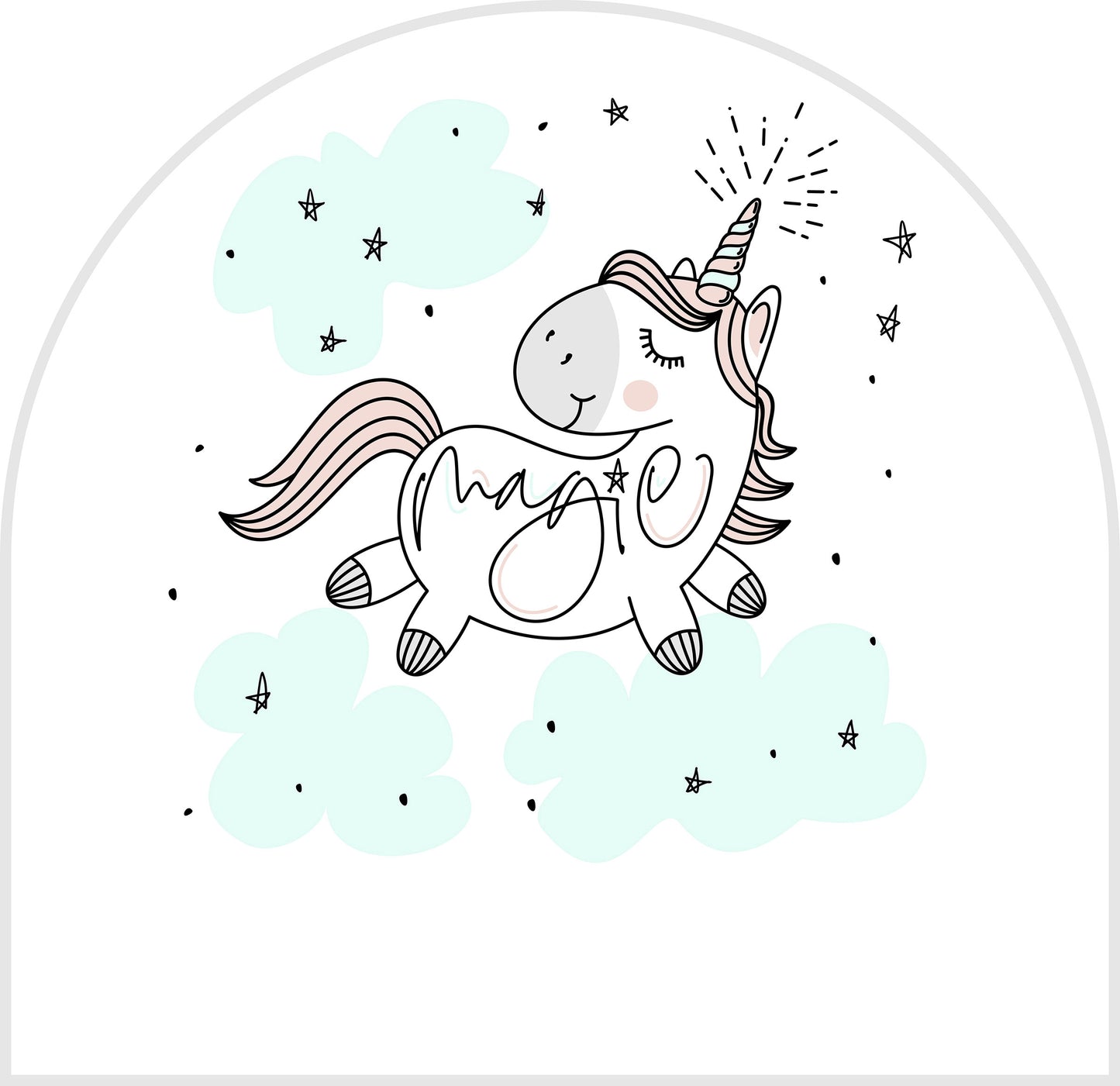 Vinyl headboard Arco Infantil Unicornio