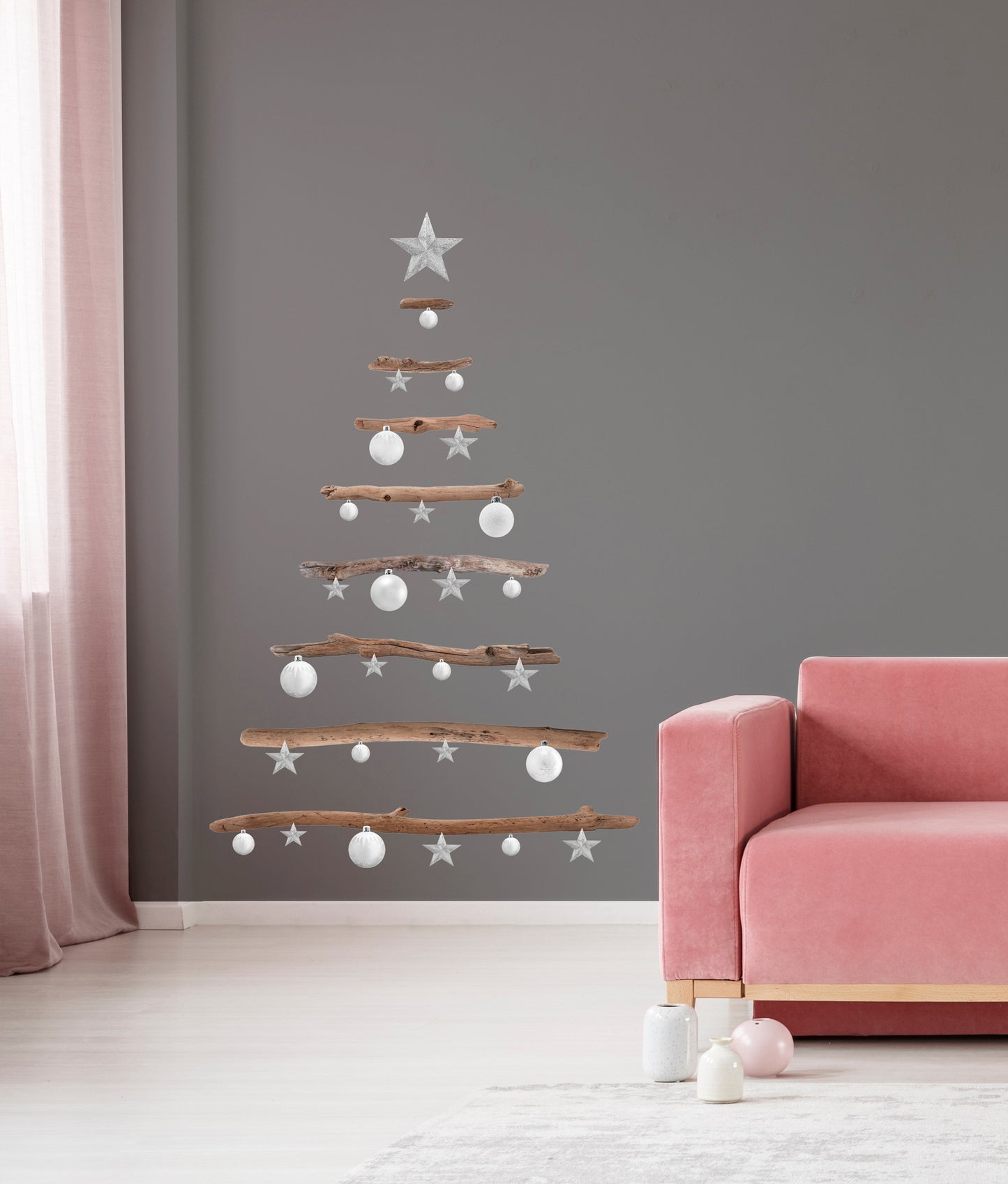 Sticker Minimalist Christmas Tree Branches