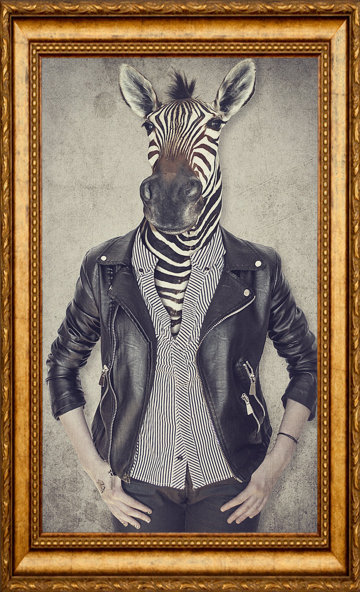 Zebra adhesive sticker with frame