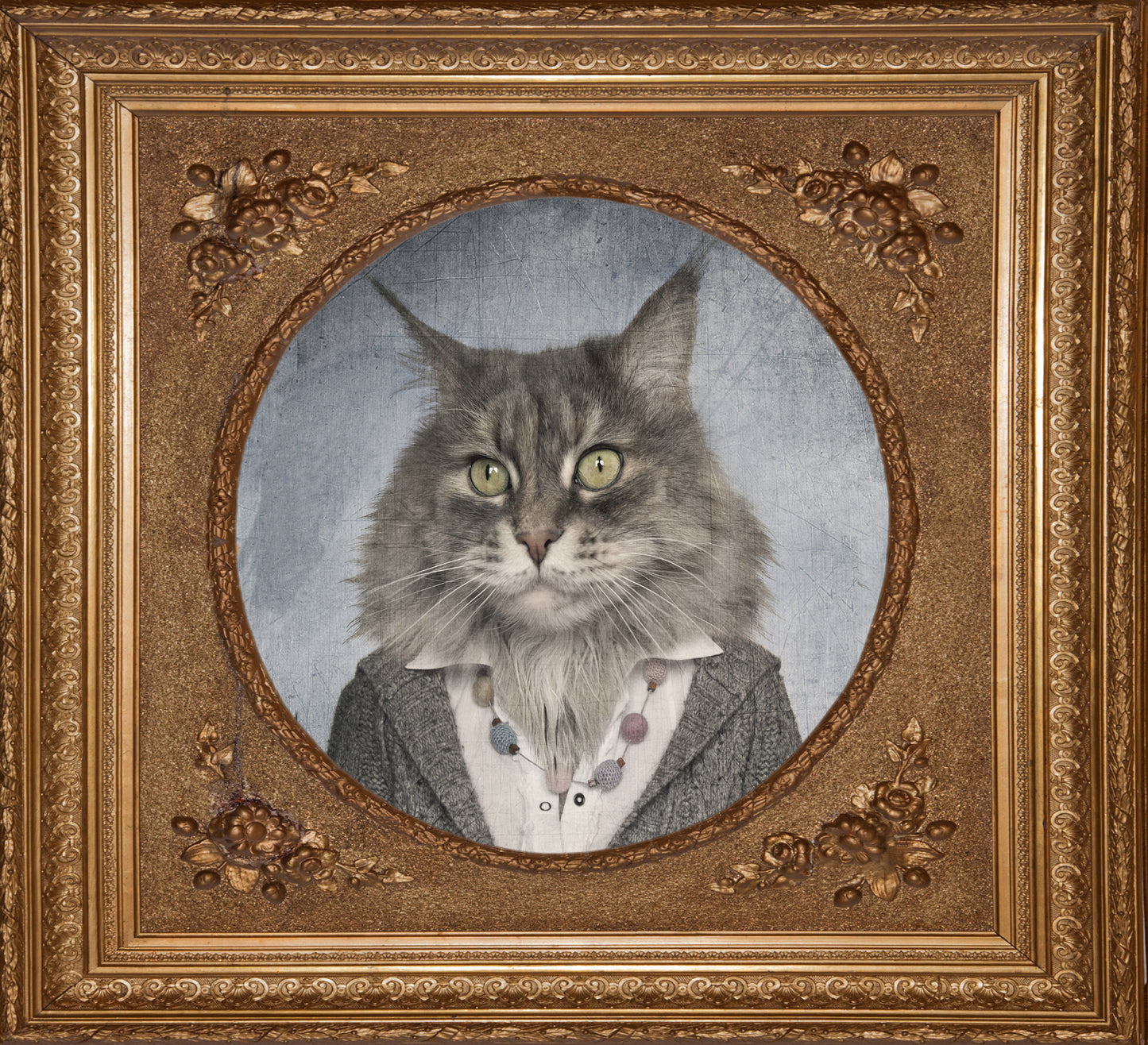 Cat sticker with frame