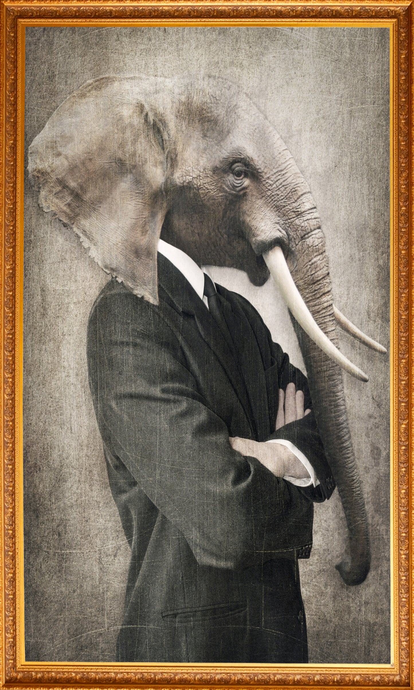 Sticker adhésif Éléphant avec cadre