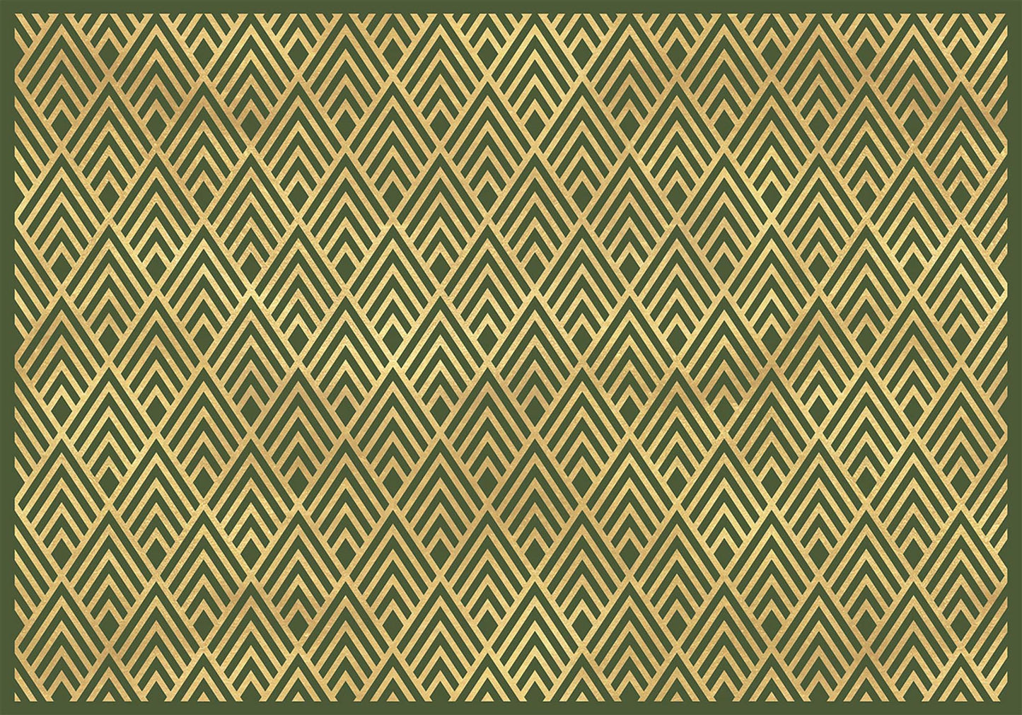 Sticker para ordenador portátil Rombos art-decó verde con oro