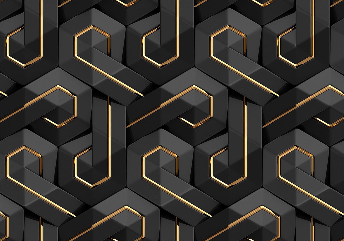 Sticker Ordinateur portable 3D negro, bois y or