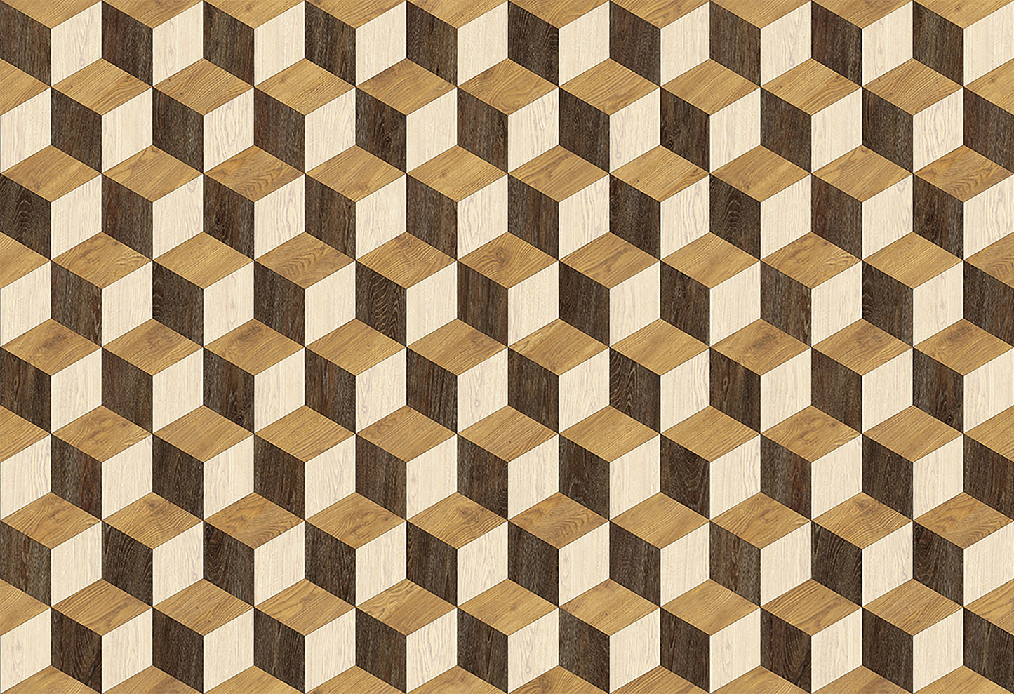 Sticker para ordenador portátil cubos 3D madera