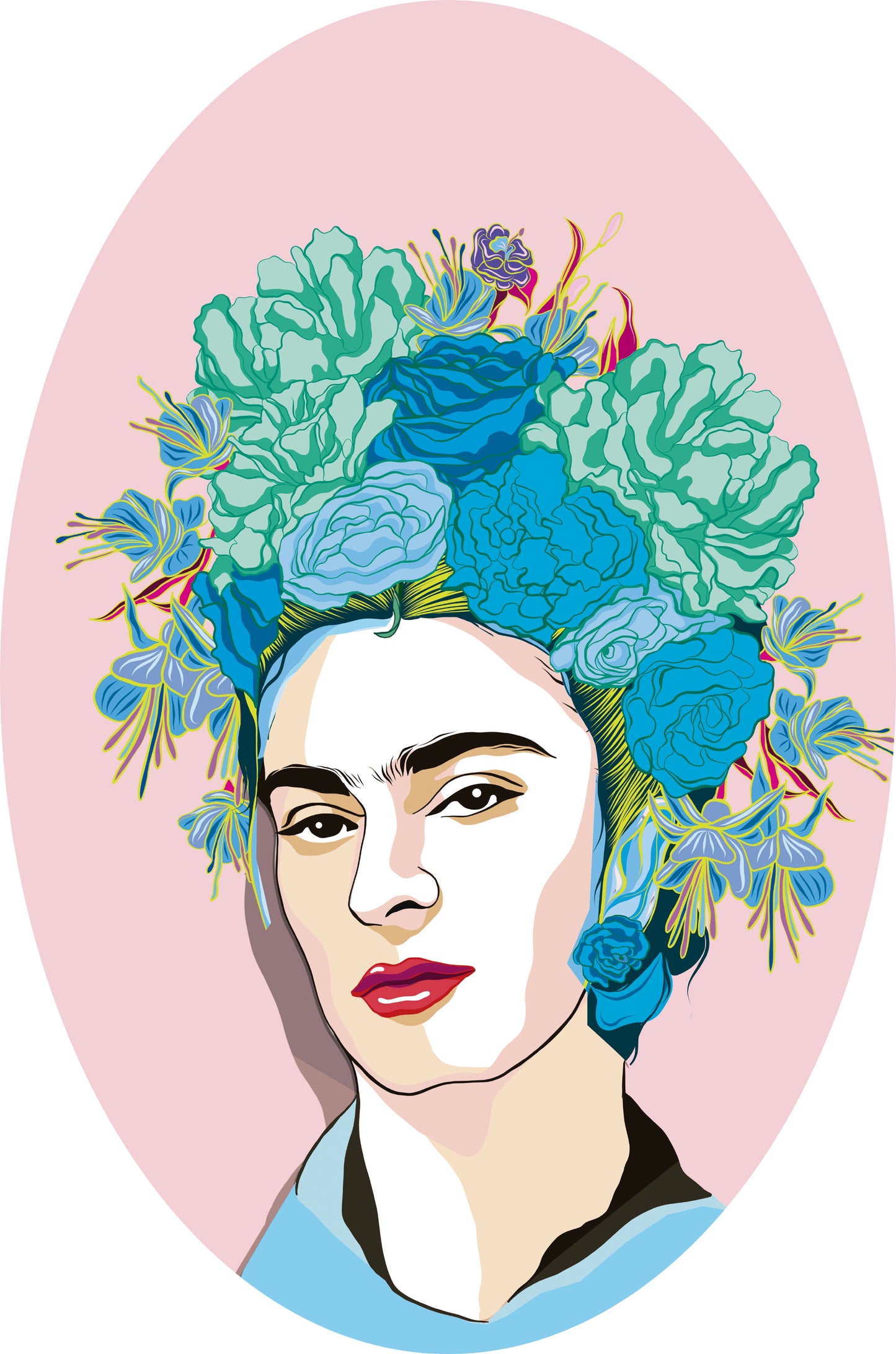 Murale Frida Fond rose